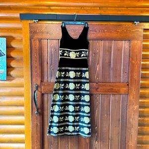 One of a kind, Vintage velvet formal gown, with lined bodice.